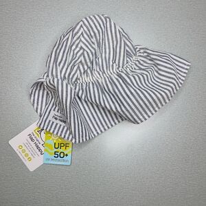 Flap Happy Kids Sun Hat - Navy and White Stripes